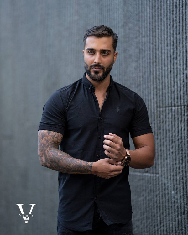 پیراهن آستین کوتاه تک رنگ مردانه