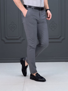 شلوار پارچه ای سابله طوسی تیره فول کش اسپرت درجه یک تضمینی برند ZARA