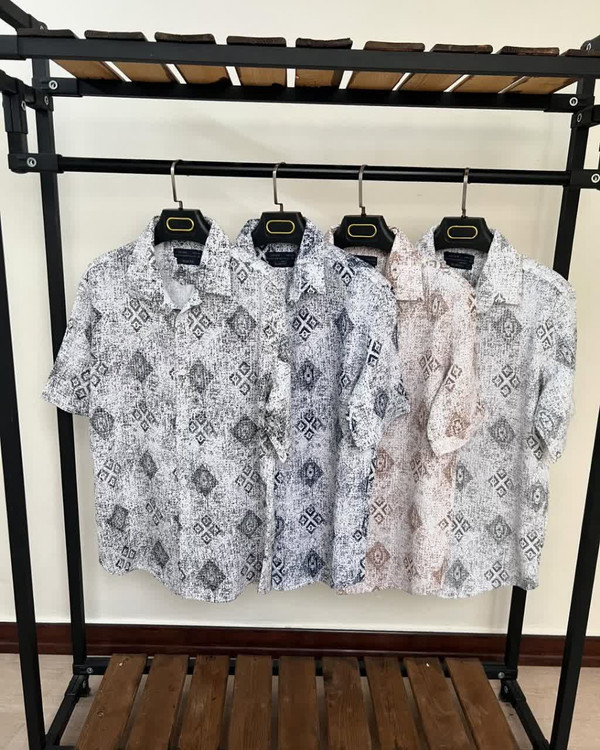 پیراهن کنفی آستین کوتاه مردانه ارجینال،نخ ترک با کیفیتی بسیار عالی تولید شرکت L CON کپی