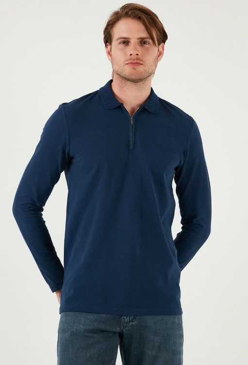 تیشرت نیم زیپ نیم یقه مراکشی مردانه اورجینال استایل اولد مانی old money -ارجینال